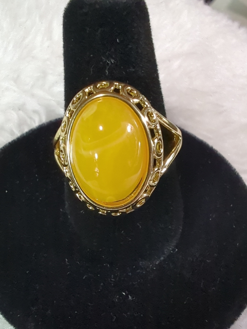 Golden Amber Statement Ring NWT Size 7.5